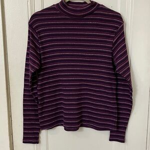 Vintage purple and shimmer mock turtleneck